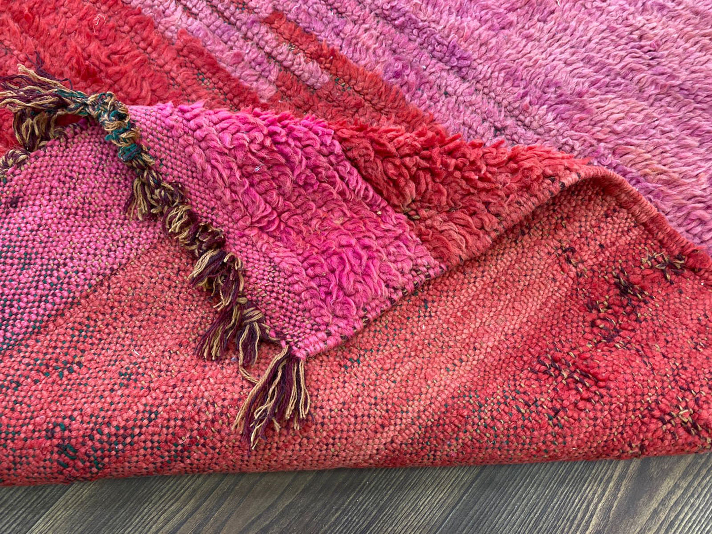 3x6 Moroccan Boujaad small area Rug, Berber vintage Handwoven used old Rugs.