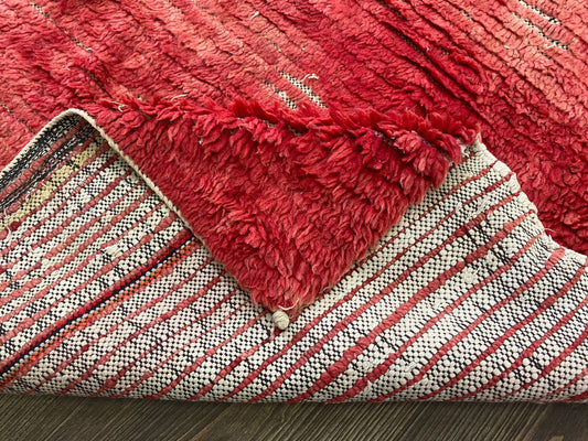 9x3 Red Berber Moroccan Runner Rug.