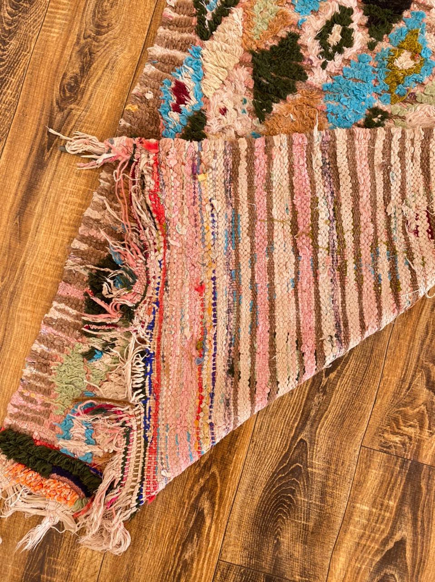 3x8 Moroccan Berber narrow runner Rug, Bohemian Diamond Handwoven Colorful Rugs.