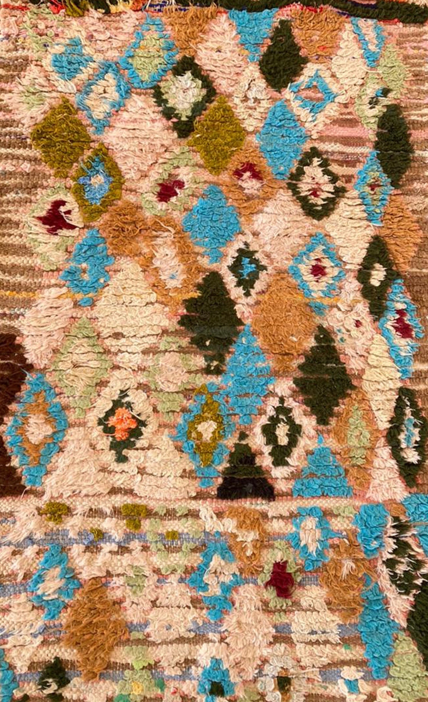 3x8 Moroccan Berber narrow runner Rug, Bohemian Diamond Handwoven Colorful Rugs.