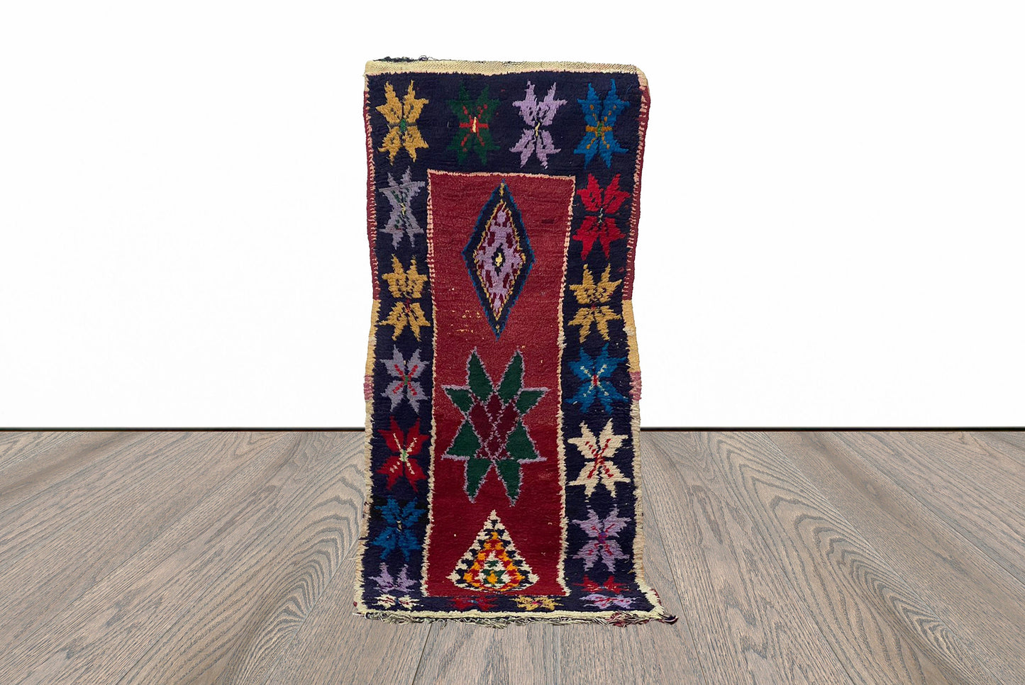 3x6 Vintage Berber Moroccan Runner Rug.