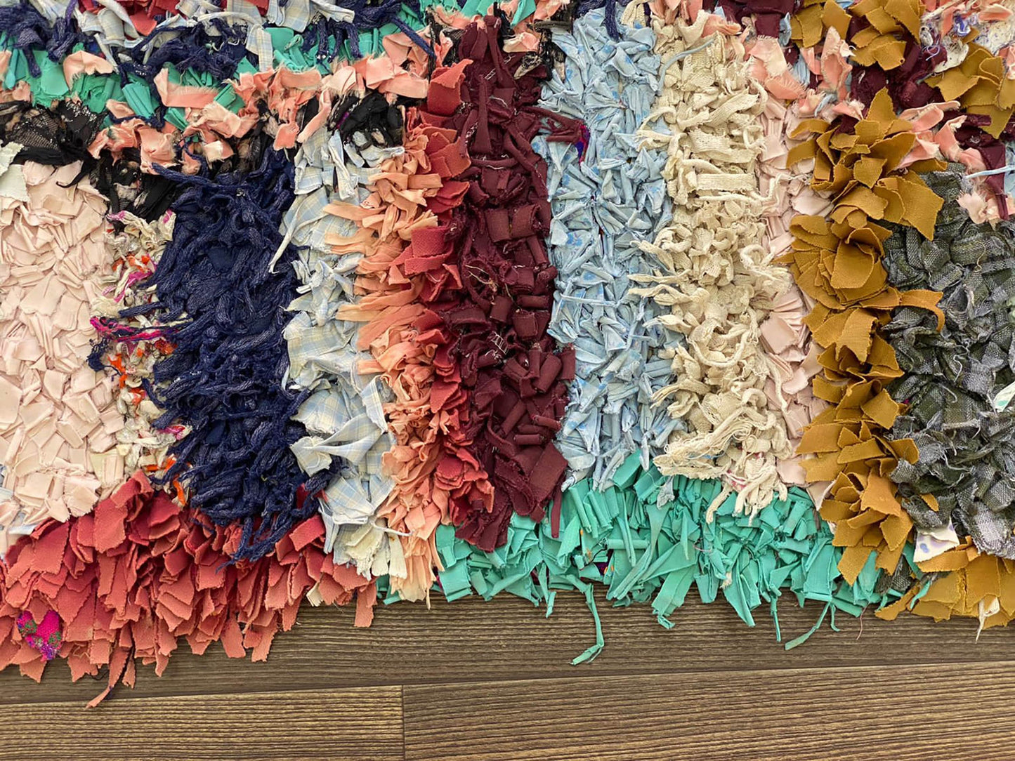 Tapis berbère Boucherouite coloré 3x5.