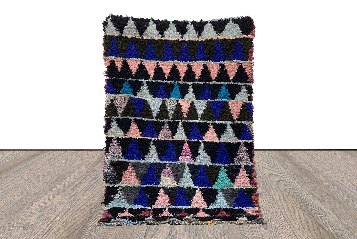 3x4 Moroccan colorful diamond Rug, Berber vintage small narrow runner Rug.