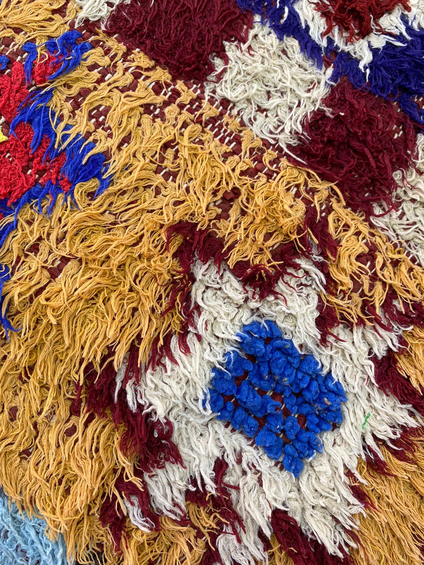 3x7 Feet Colorful Moroccan Berber Runner Rug.