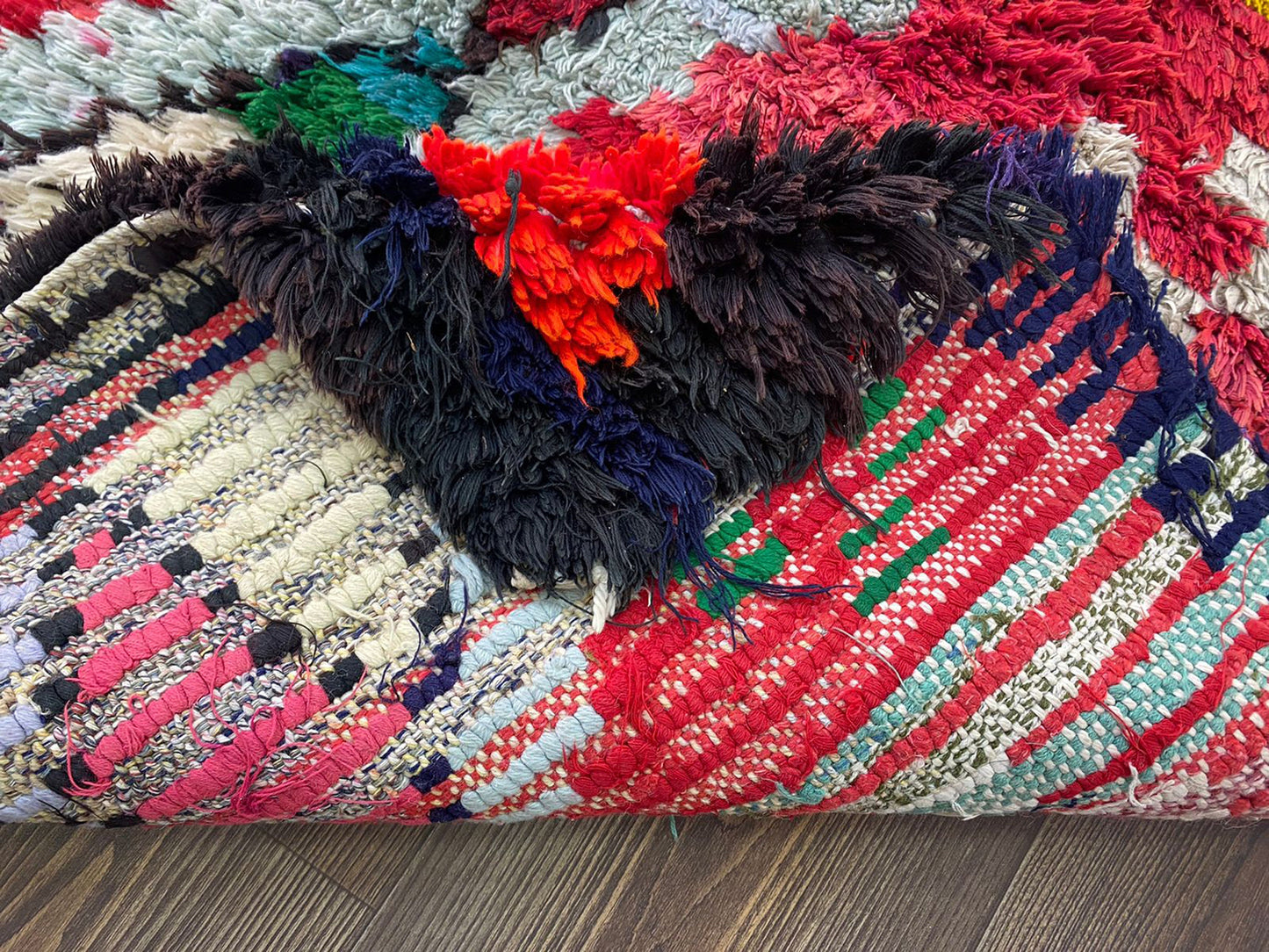 3x7 Colorful Moroccan Tribal Runner Rug.