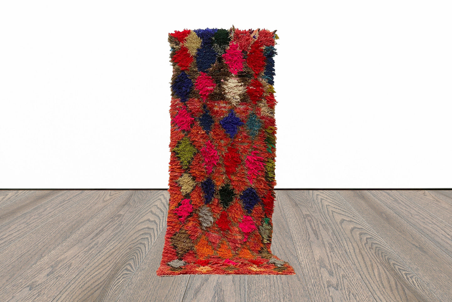 3x8 Berber Diamond Moroccan Vintage Runner Rug.