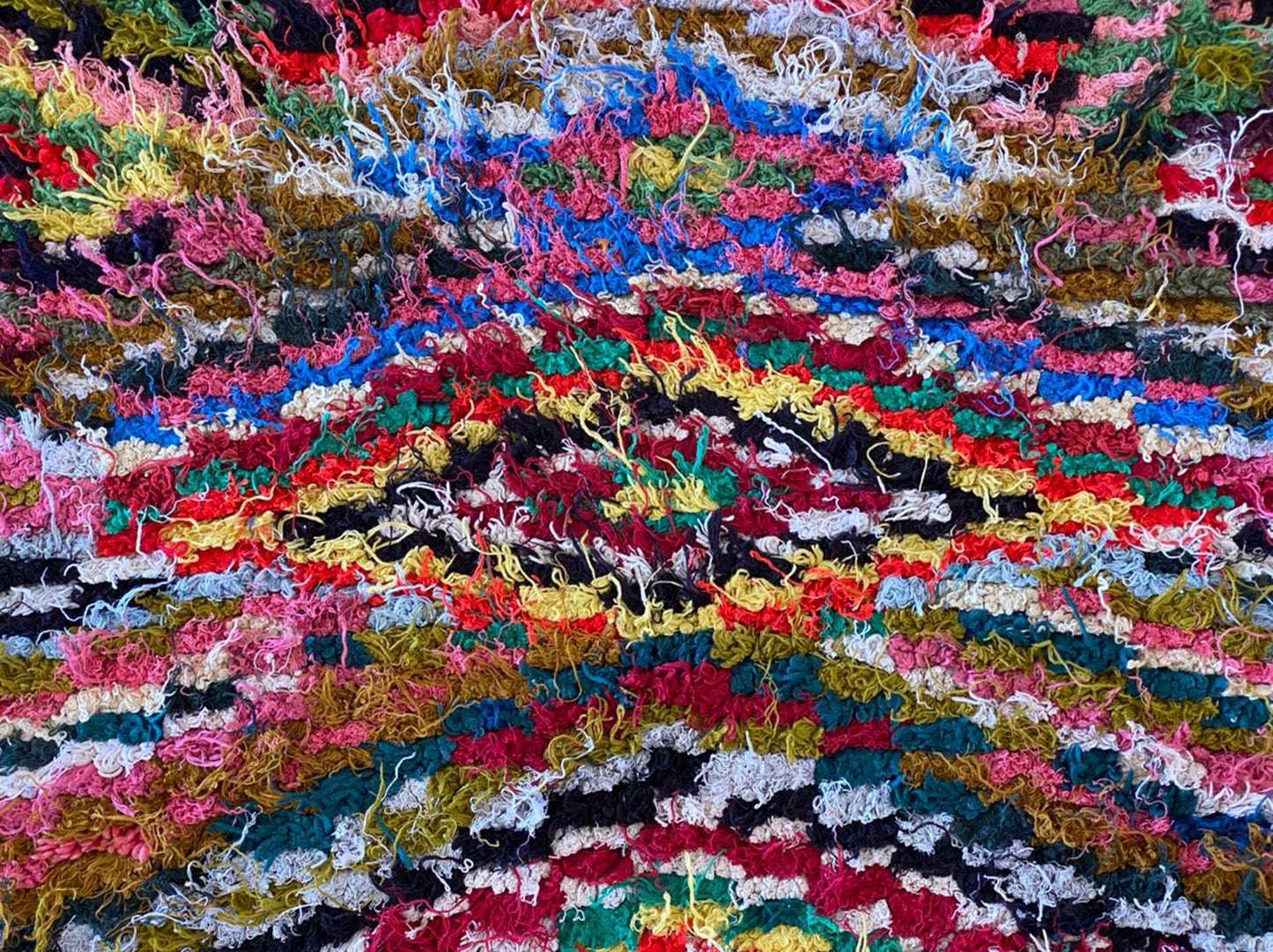 Moroccan vintage woven checkered colorful area rug 4x5.