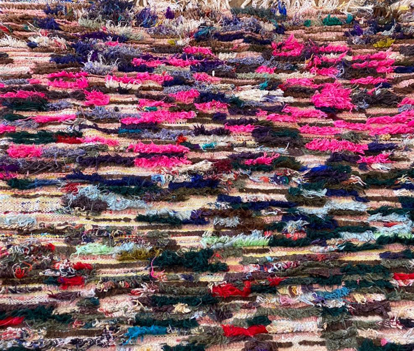 Colorful Shag Rugs 4x9, Moroccan Vintage Berber area Rug.