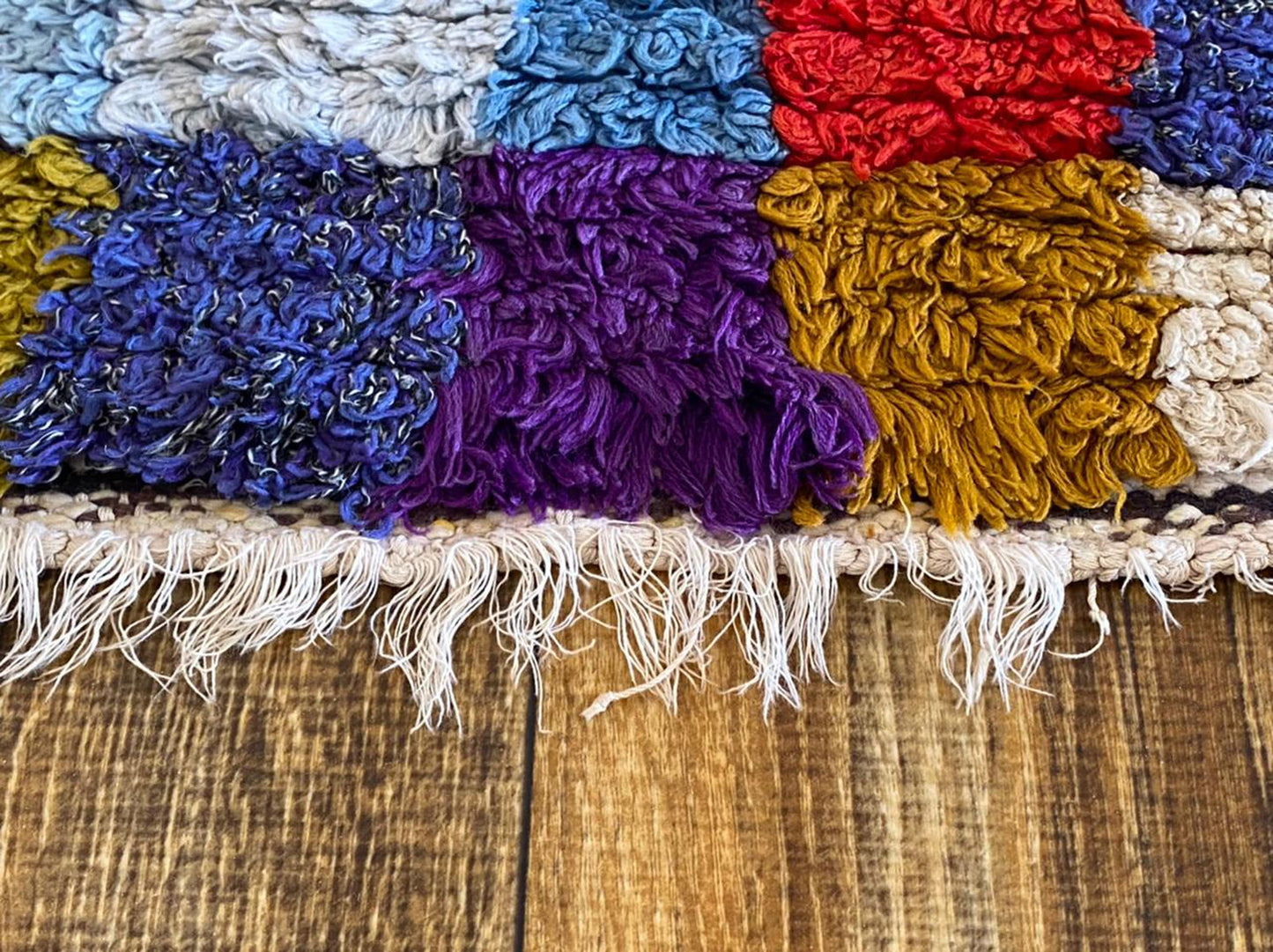 Checkered Colorful Berber Narrow runner Rugs. 3x6 Moroccan Handwoven unique Rugs.