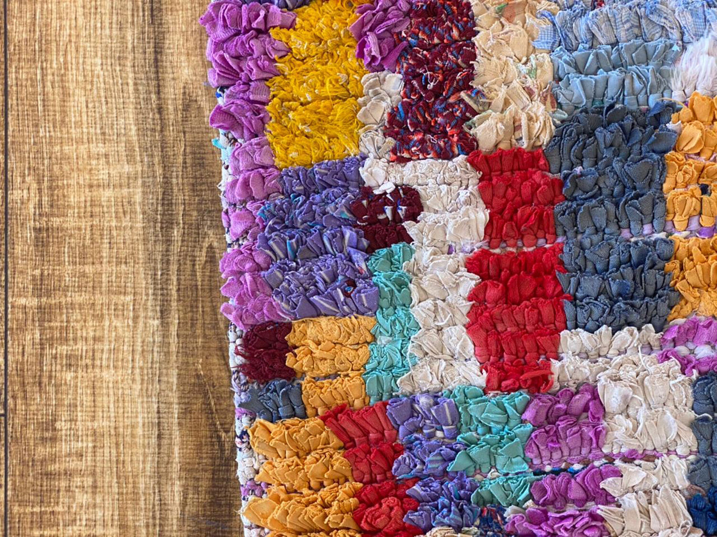 Checkered Colorful Berber Narrow runner Rugs. 3x6 Moroccan Handwoven unique Rugs.