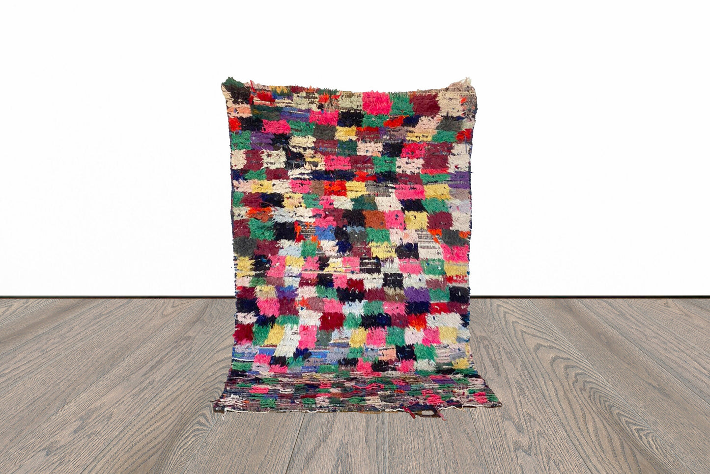 4x6 tribal Moroccan vintage colorful Berber area rug.