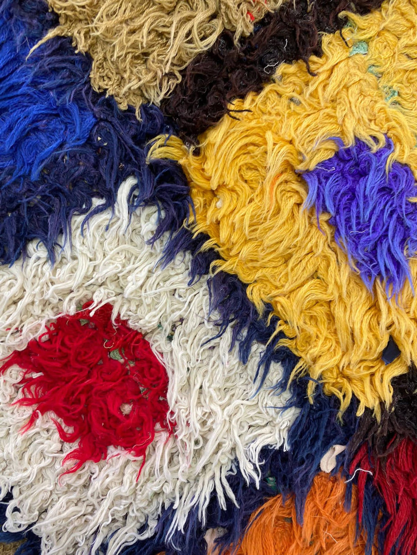 4x7 Tribal Handwoven vintage colorful Rug, Moroccan vintage grid area Rug.