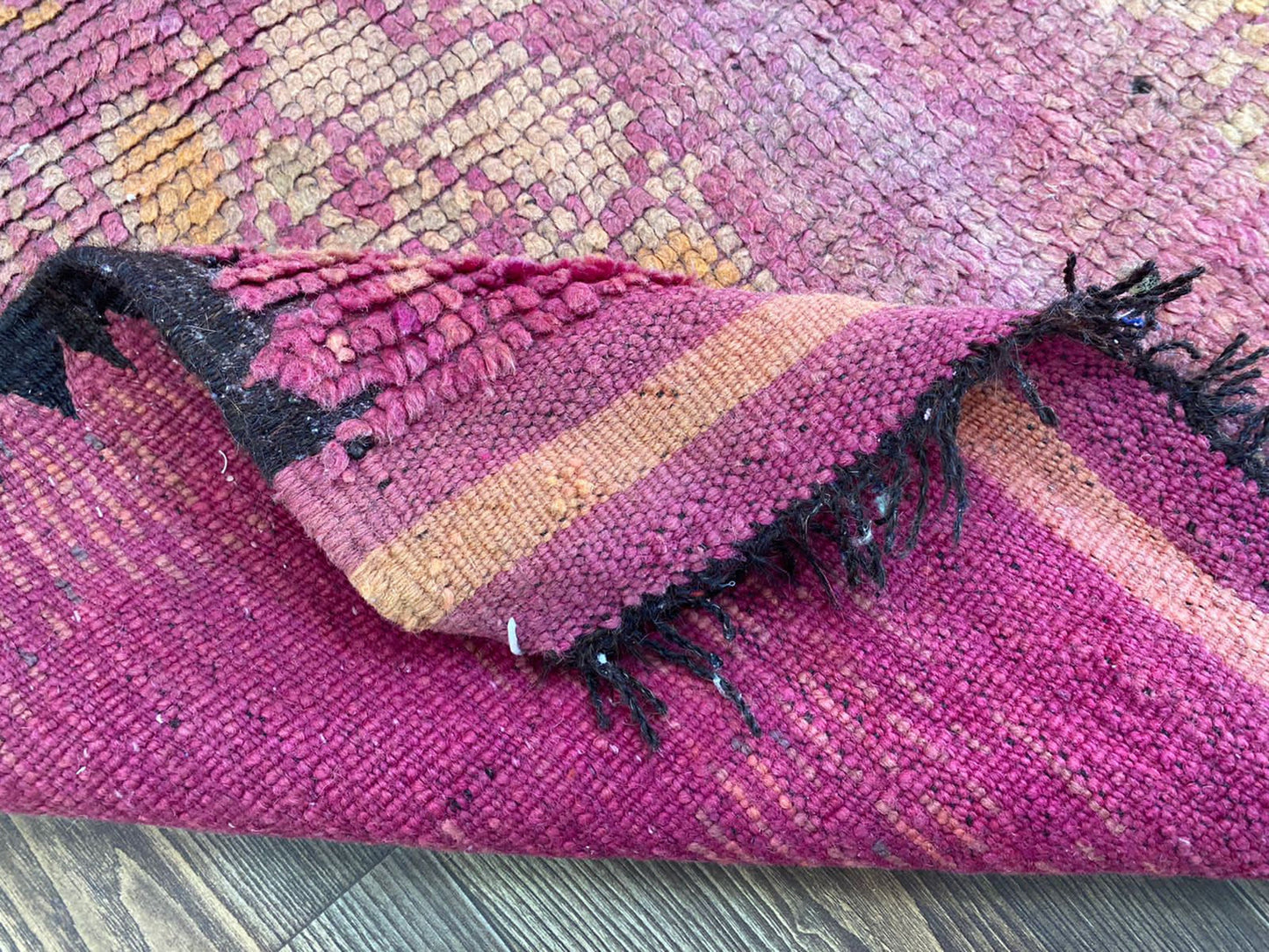 4x6 Boujaad Moroccan colorful area Rug, Berber Tribal Vintage Rugs.