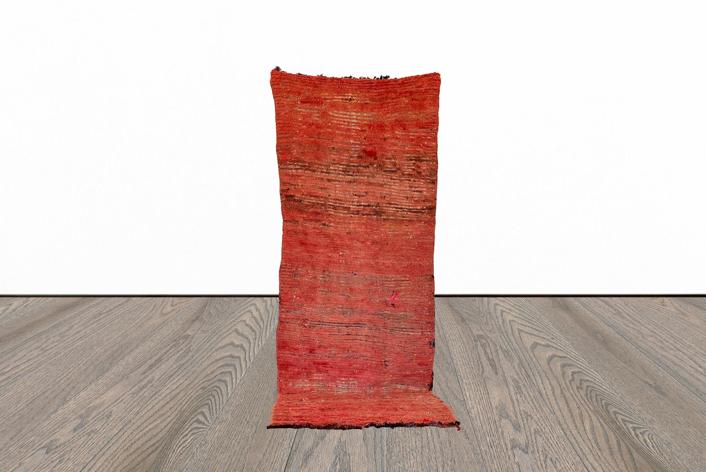 Moroccan Woolen runner Rug, 3x9 Faded Red Vintage Berber Rugs.