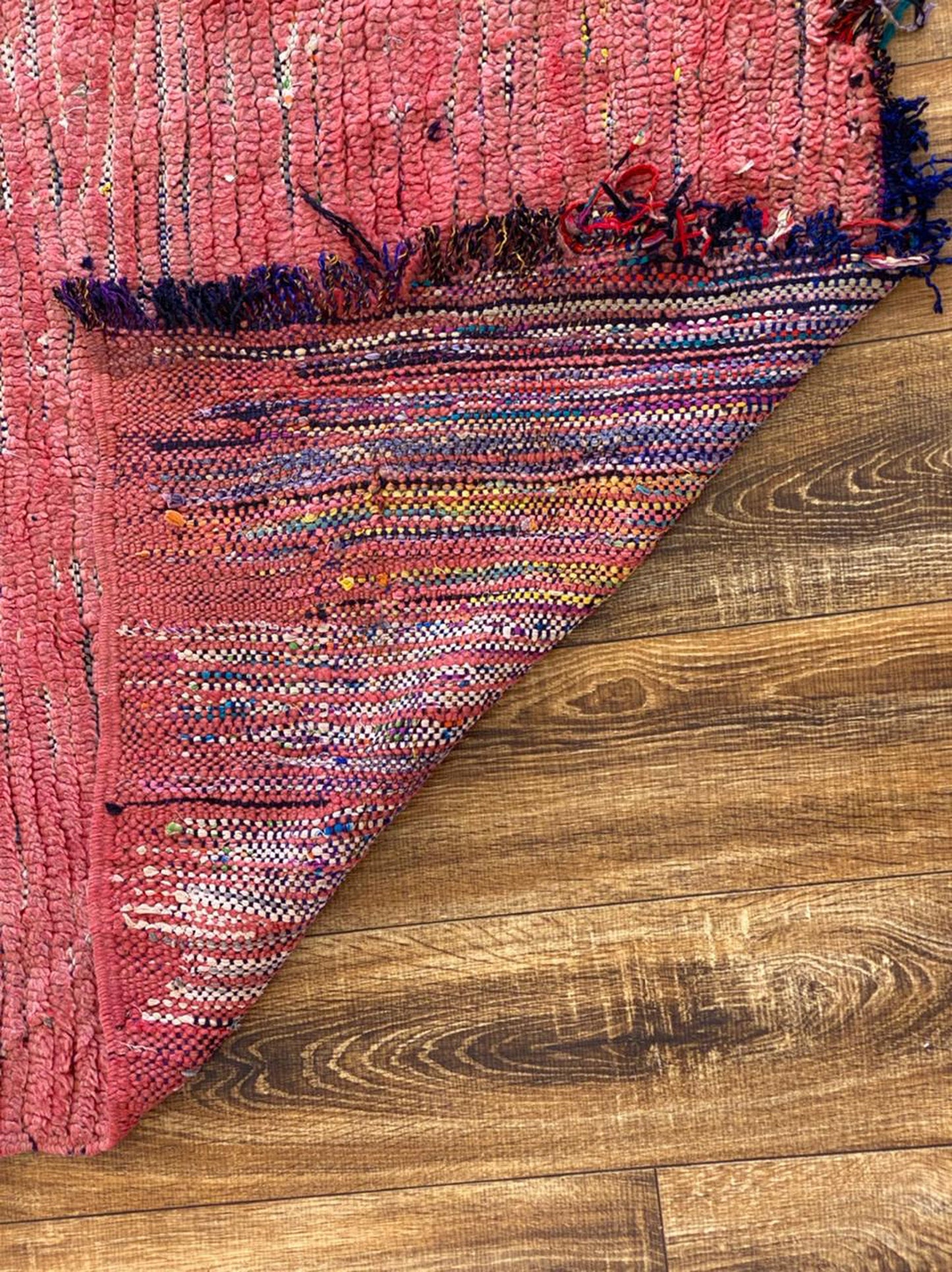 Moroccan Woolen runner Rug, 3x9 Faded Red Vintage Berber Rugs.
