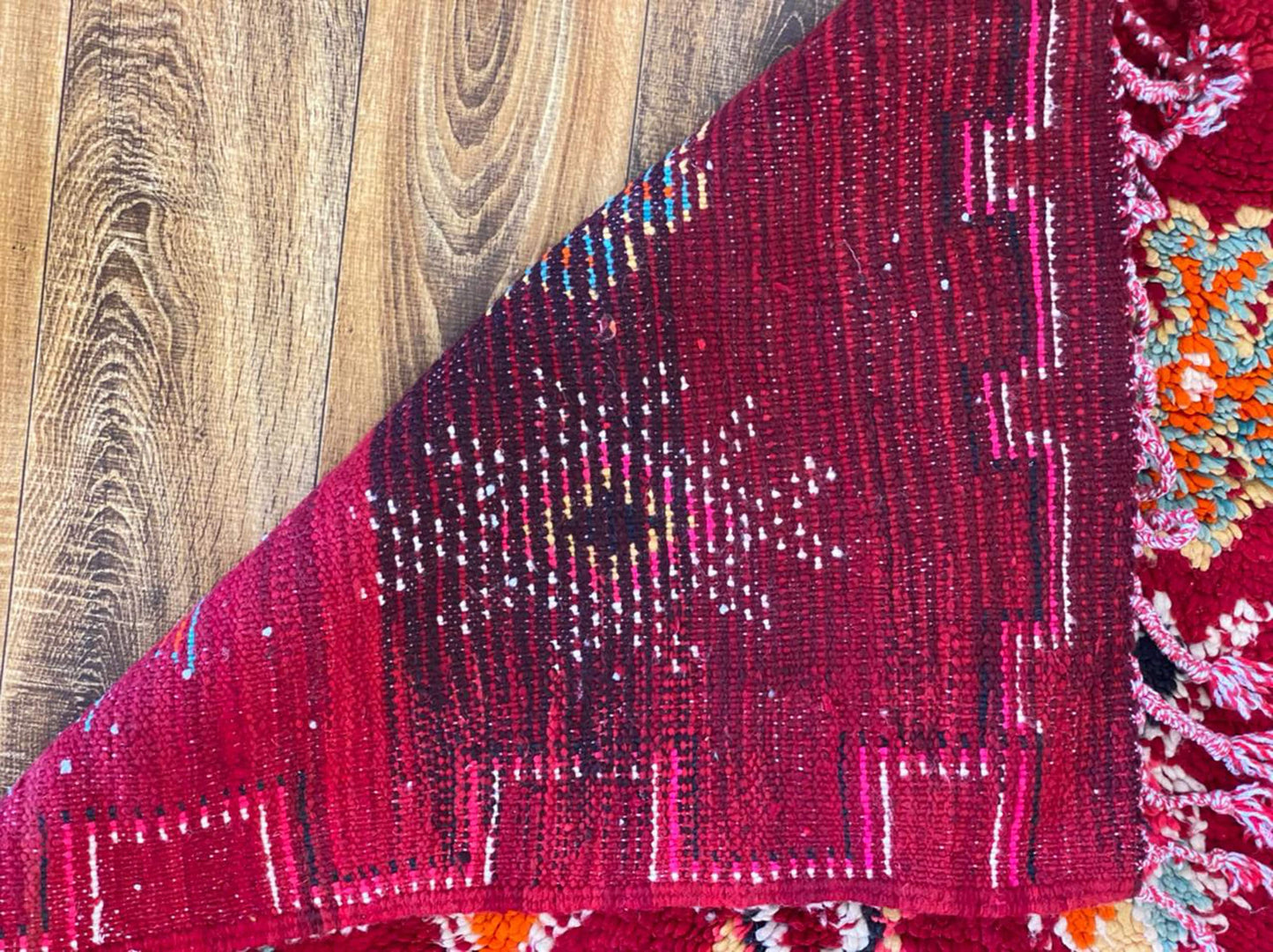 3x9 Vintage Moroccan Large Red runner Rug. Berber Handwoven woolen Rug.
