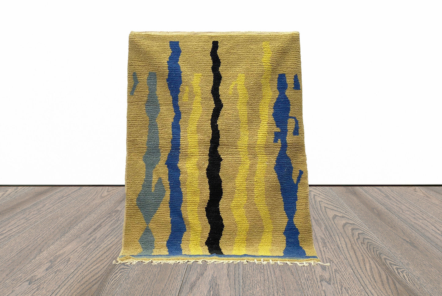 Moroccan Abstract Area Rug, 6x4 Soft Wool Colorful Rug.