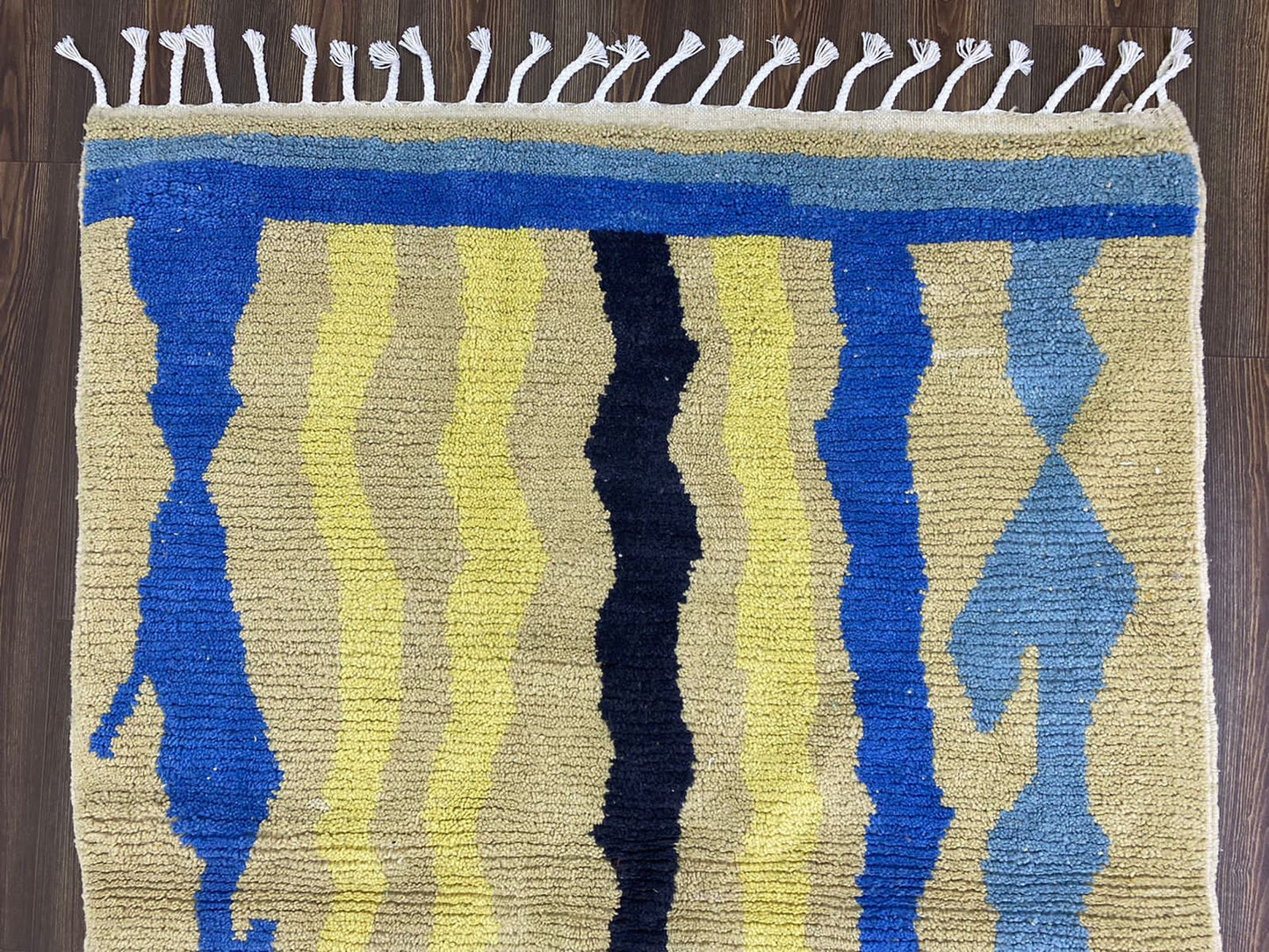 Moroccan Abstract Area Rug, 6x4 Soft Wool Colorful Rug.
