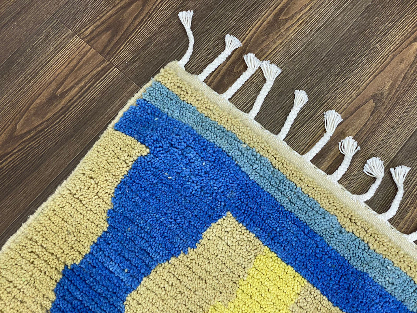 Moroccan Abstract Area Rug, 6x4 Soft Wool Colorful Rug.