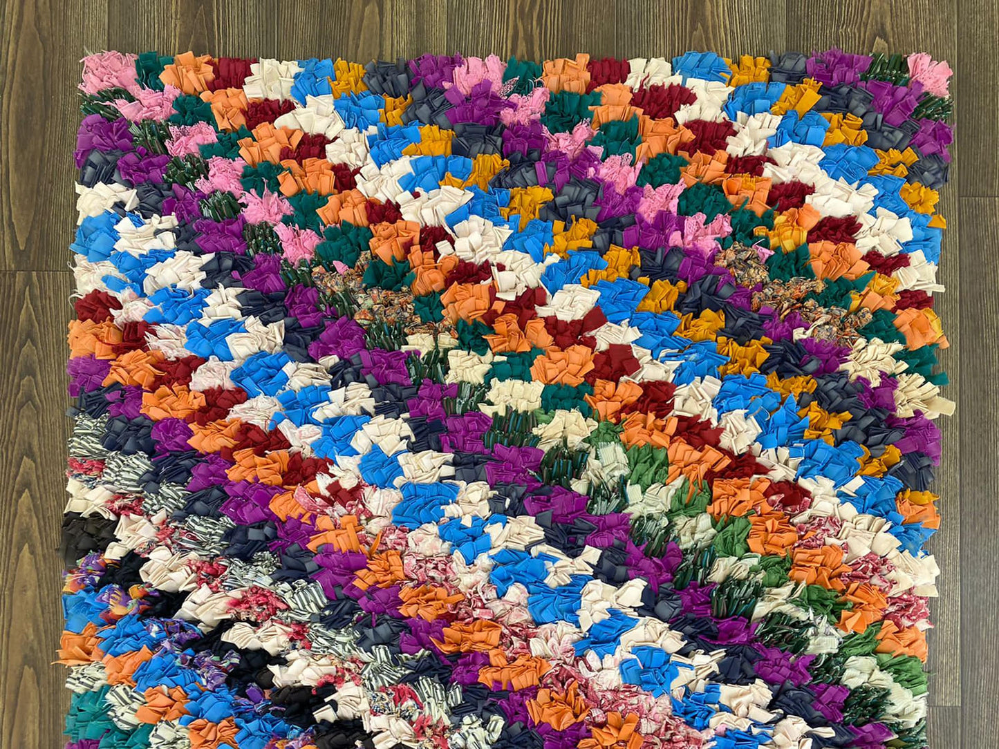 3x6 Vintage Boucherouite Runner Rug.