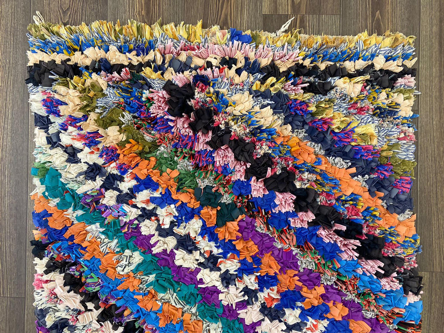 3x6 Vintage Boucherouite Runner Rug.