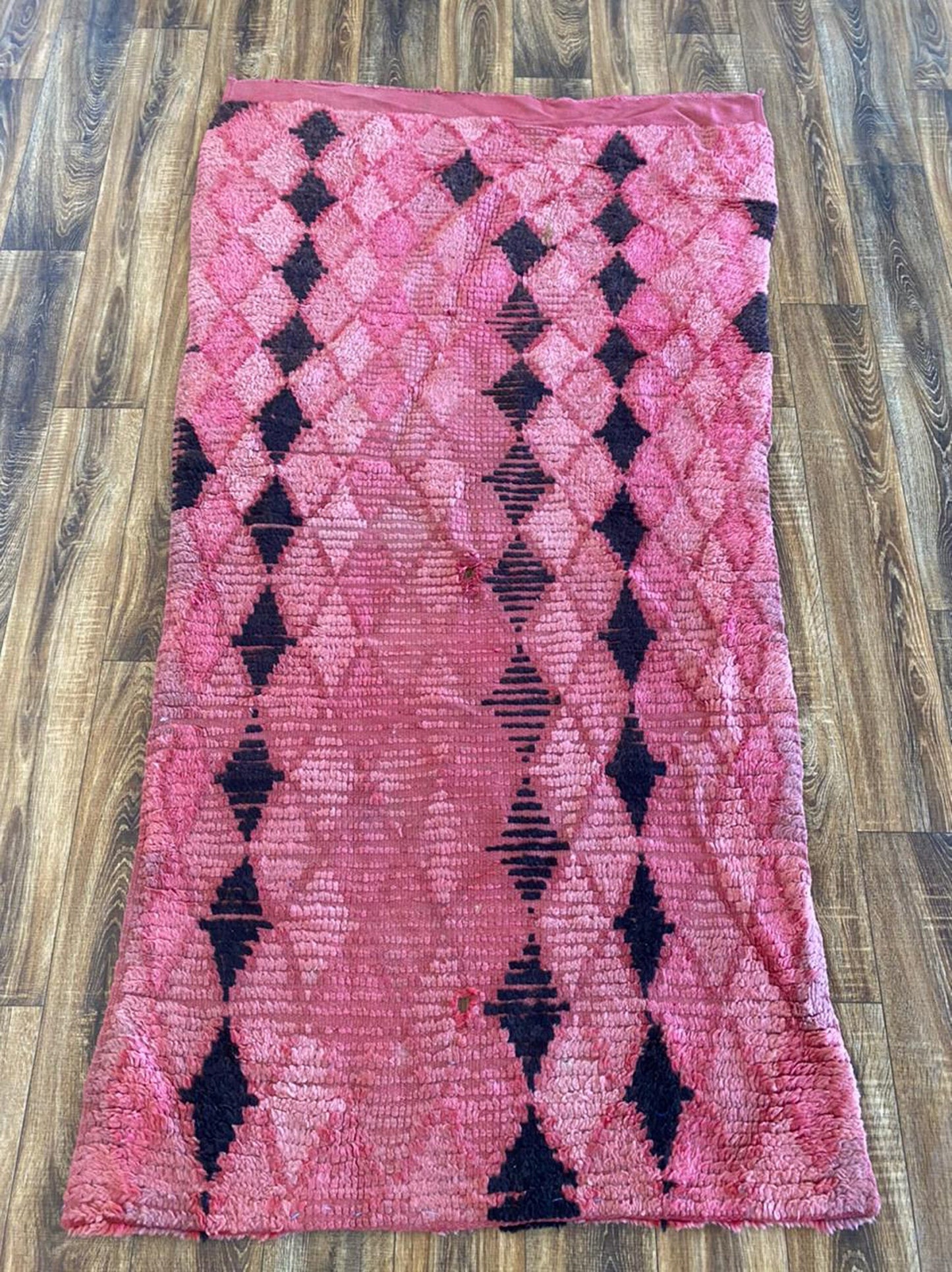 4x7 Large Vintage Moroccan Berber woven Diamond area Rug 4x7.
