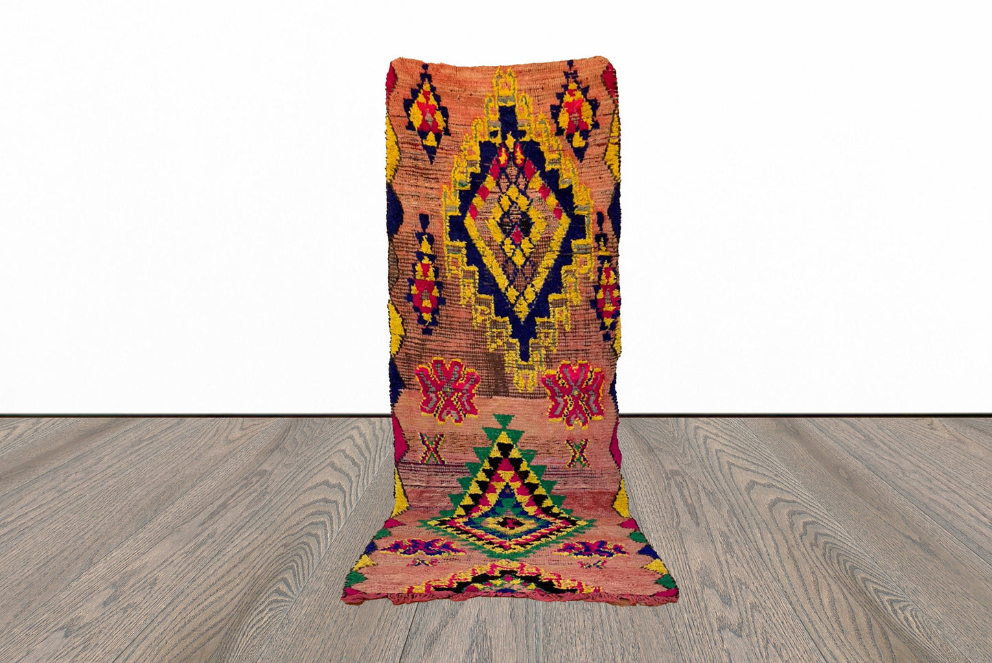 3x11 Vintage Long Moroccan runner Rug. Colorful Berber Rug.