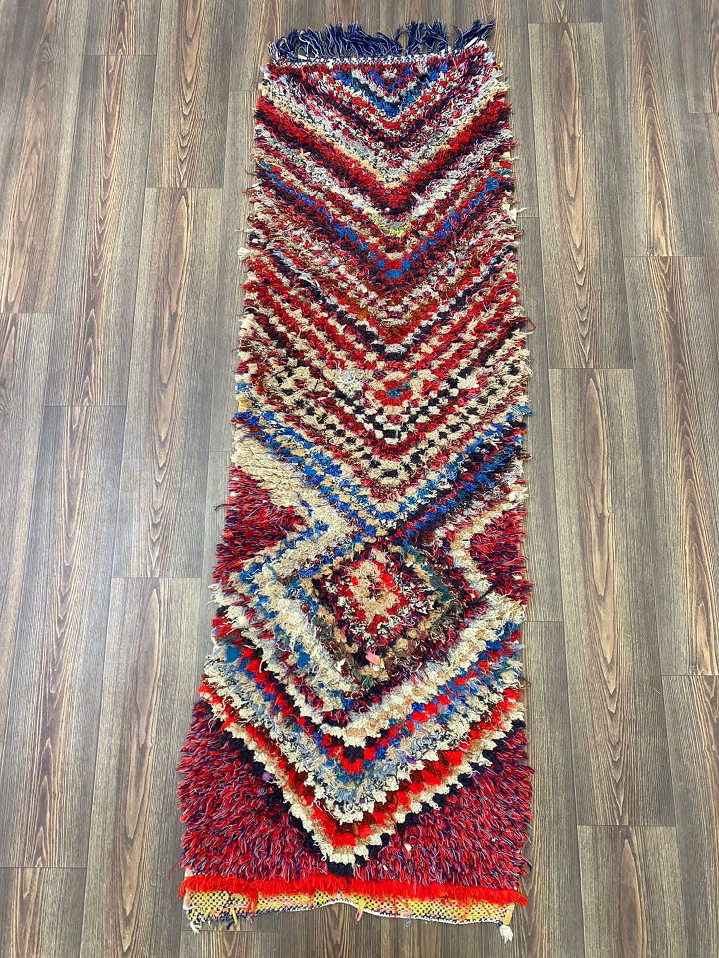 2x7 Berber Colorful Runner Rug.