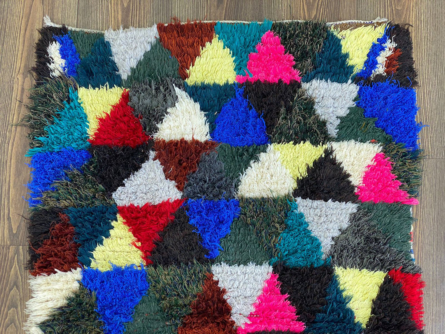 Tapis de couloir berbère marocain vintage 2x7 pieds.