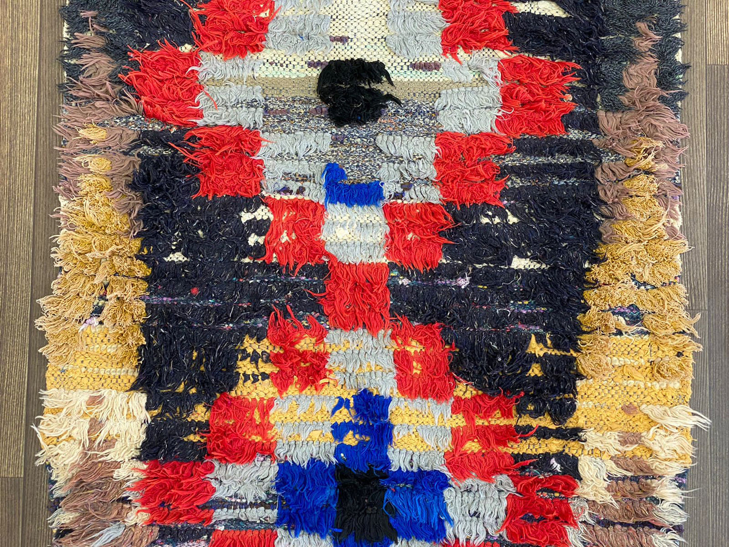 Vintage Moroccan Berber worn Rug, 3x5 Faded narrow small runner Rugs.