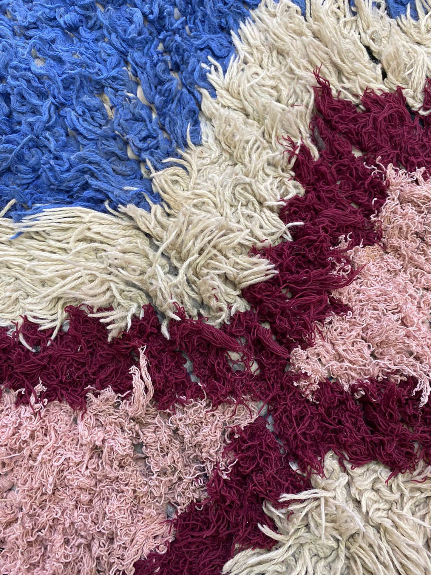 3x6 Small vintage narrow runner Rug, Moroccan Colorful Shag Rugs.