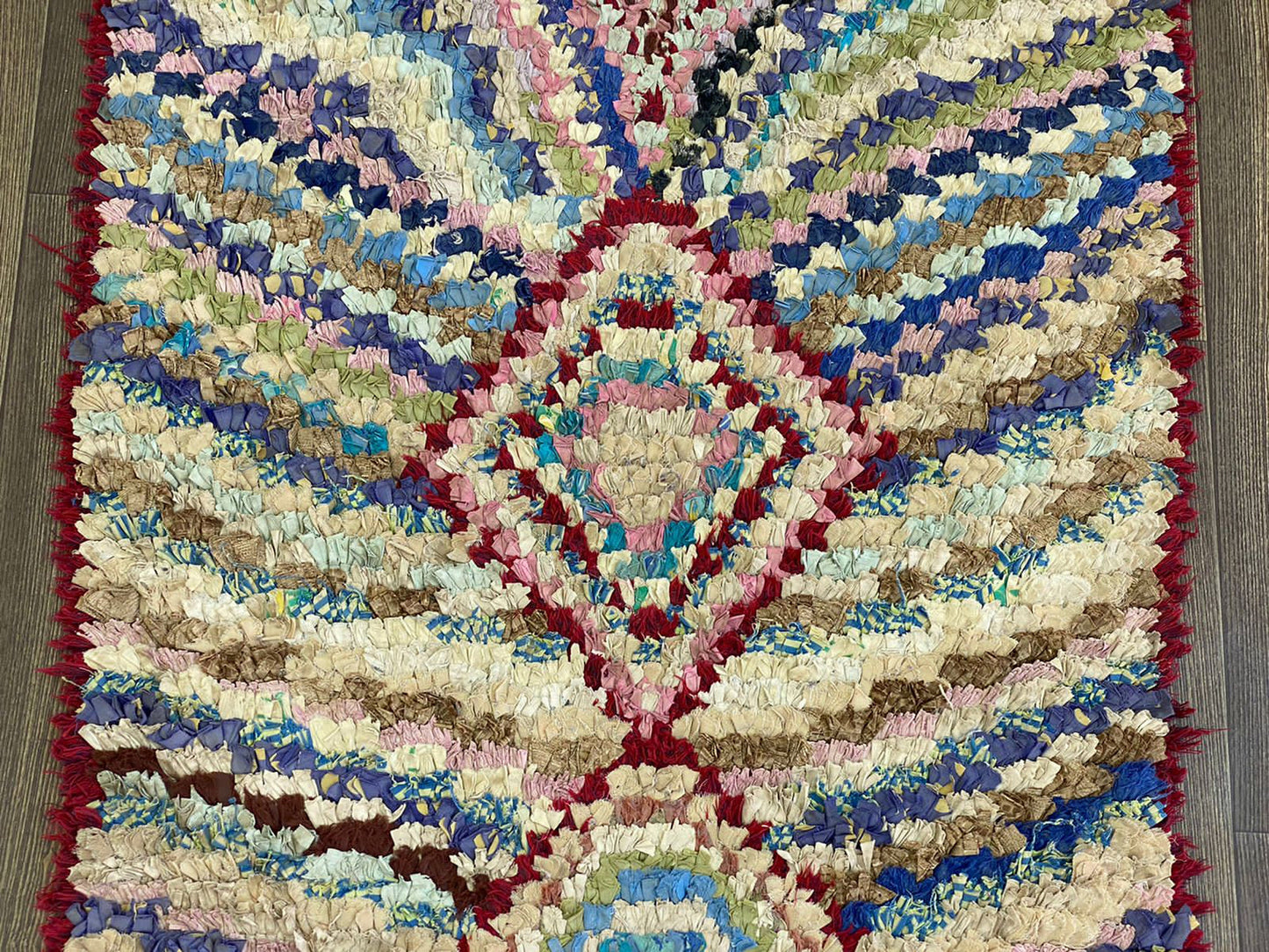 6x3 Colorful Boucherouite Moroccan Rug. Woven Tribal Berber narrow Shag runner Rug.