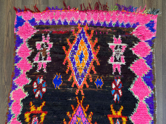 3x8 Colorful Moroccan Vintage Runner Rug.