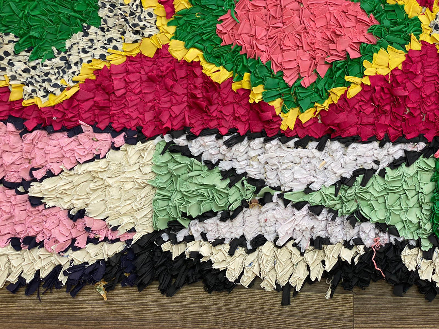 6x3 Feet Diamond Boucherouite Colorful Runner Rug.