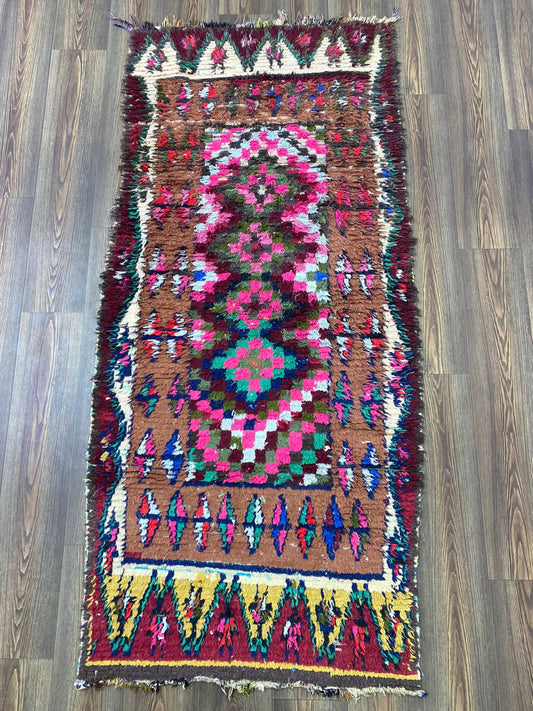 7x3 Moroccan Authentic Vintage Rug.