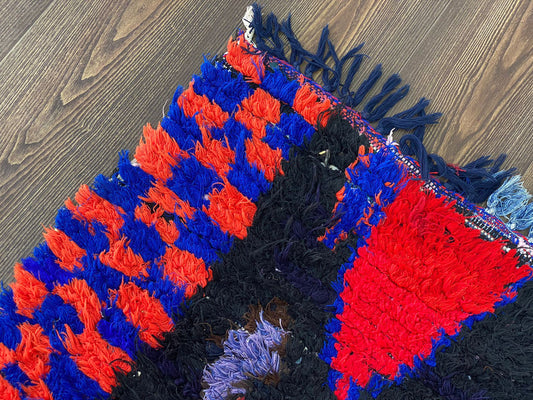 Colorful Runner Rug, 8x3 Vintage Moroccan Tribal Runner Rug.