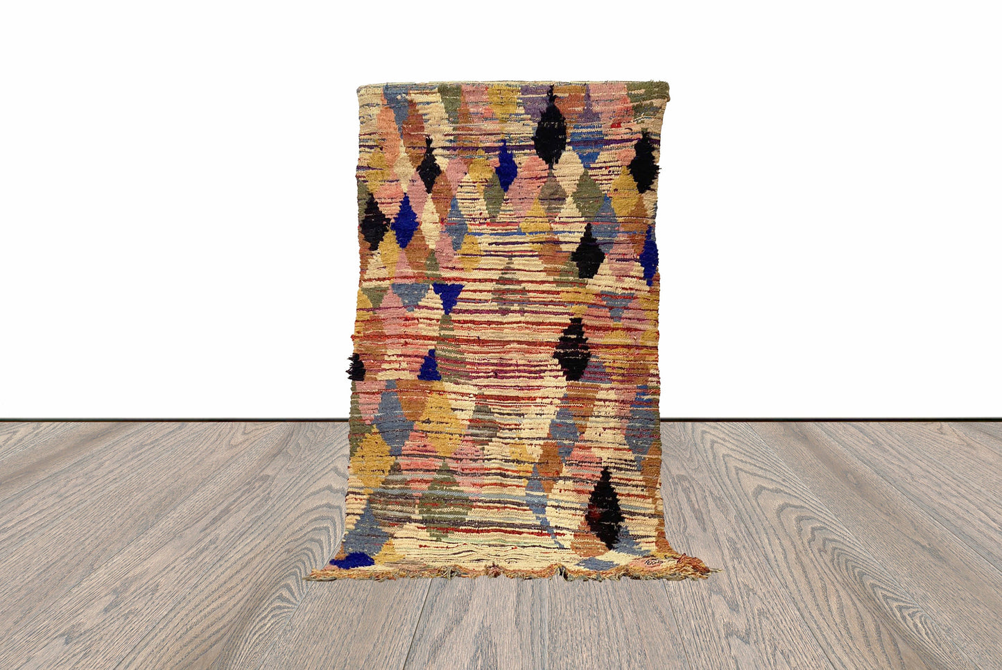 4x8 Unique Diamond vintage runner rug.
