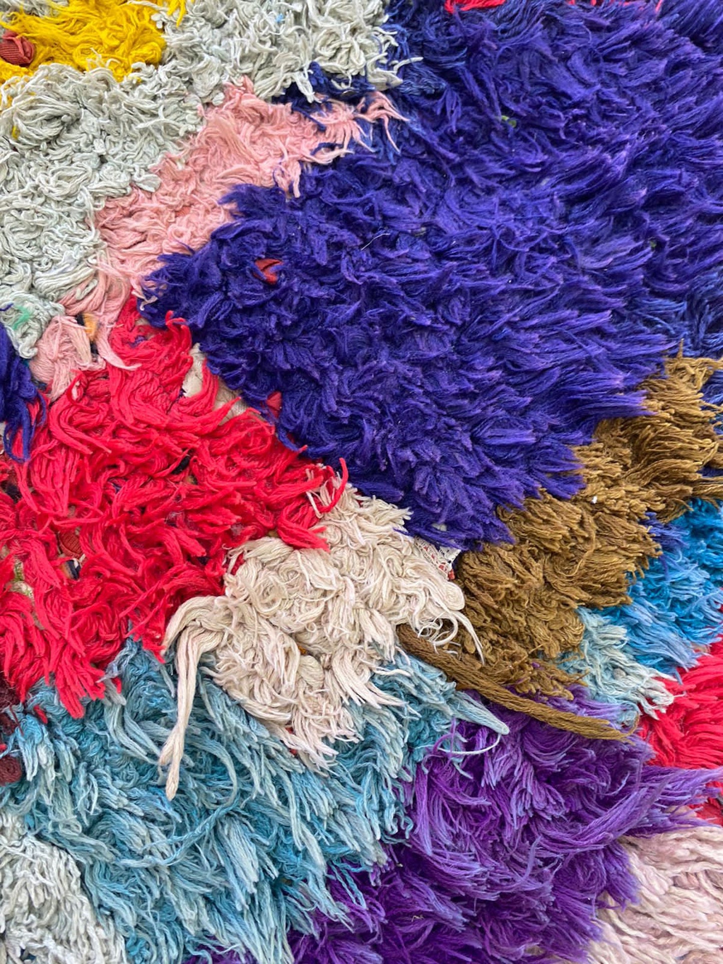 Moroccan shag Rugs. 3x7 Berber Vintage Colorful Handwoven Rug.