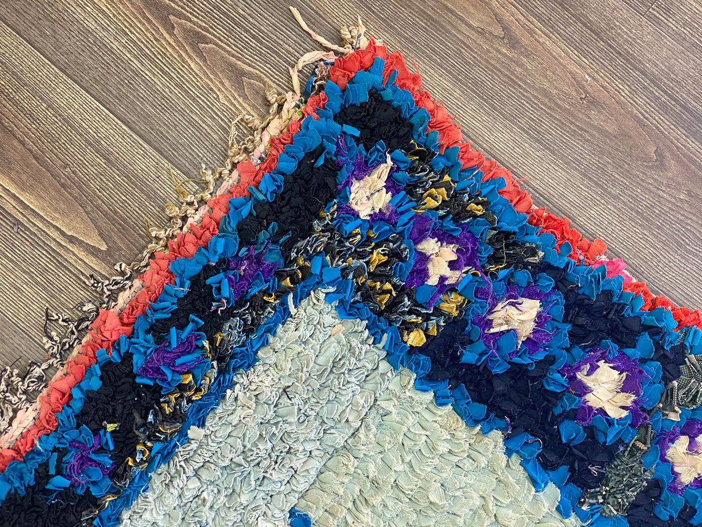 4x8 Feet Colorful Moroccan Berber Boucherouite Rug.