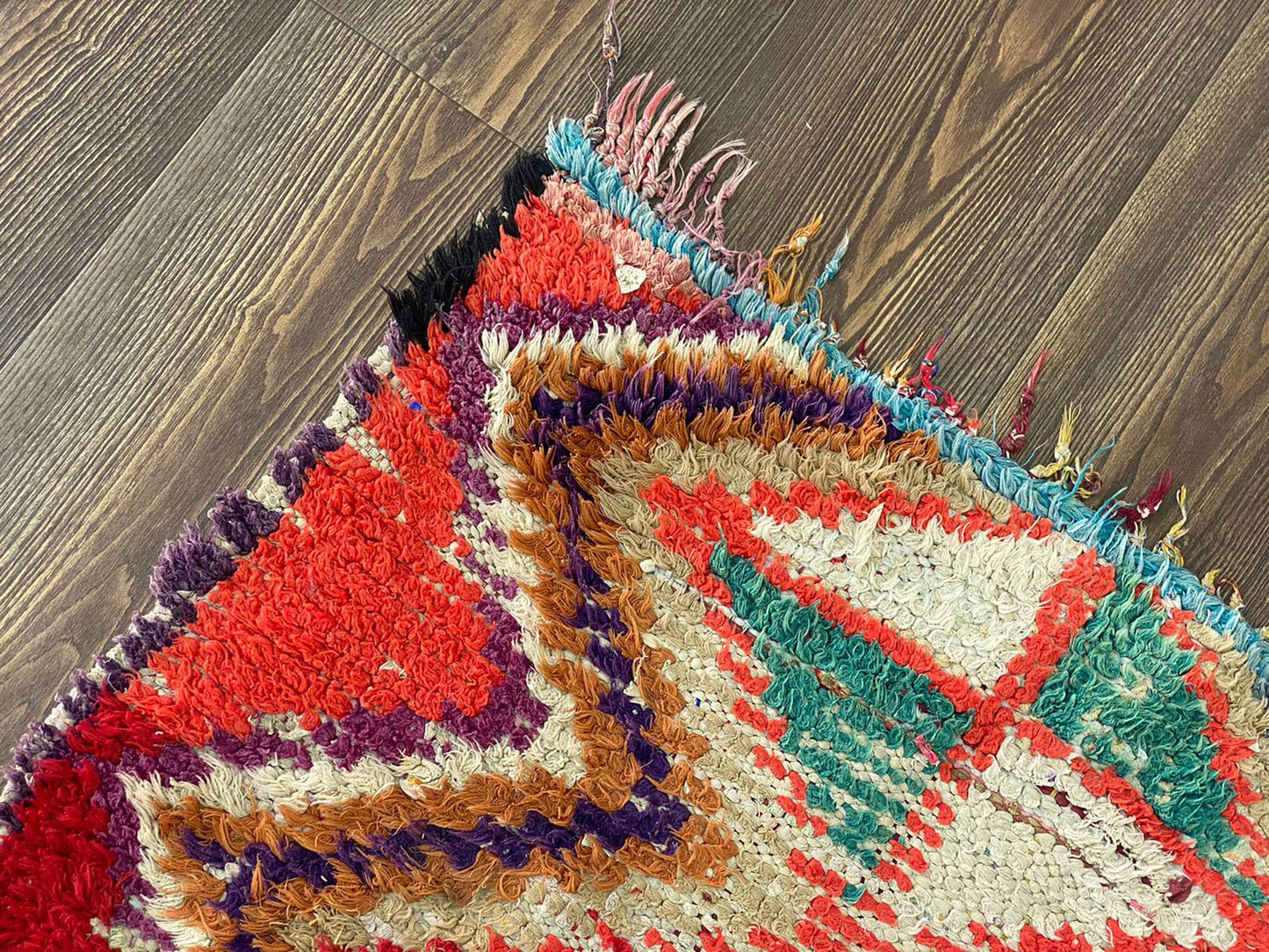 2x9 Long Colorful Moroccan Berber Rug Runner.