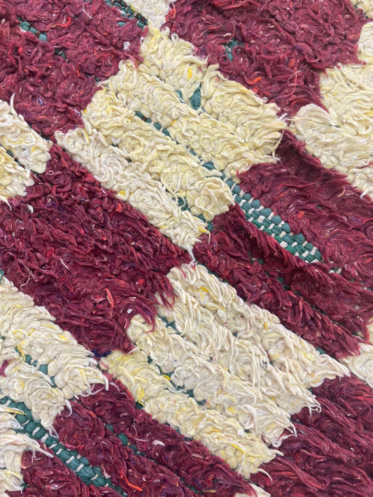 Tapis de couloir marocain en coton à carreaux 3x10.