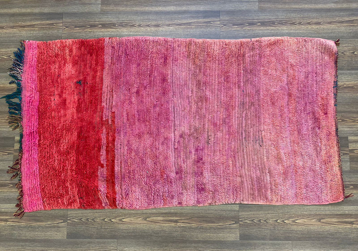 3x6 Moroccan Boujaad small area Rug, Berber vintage Handwoven used old Rugs.