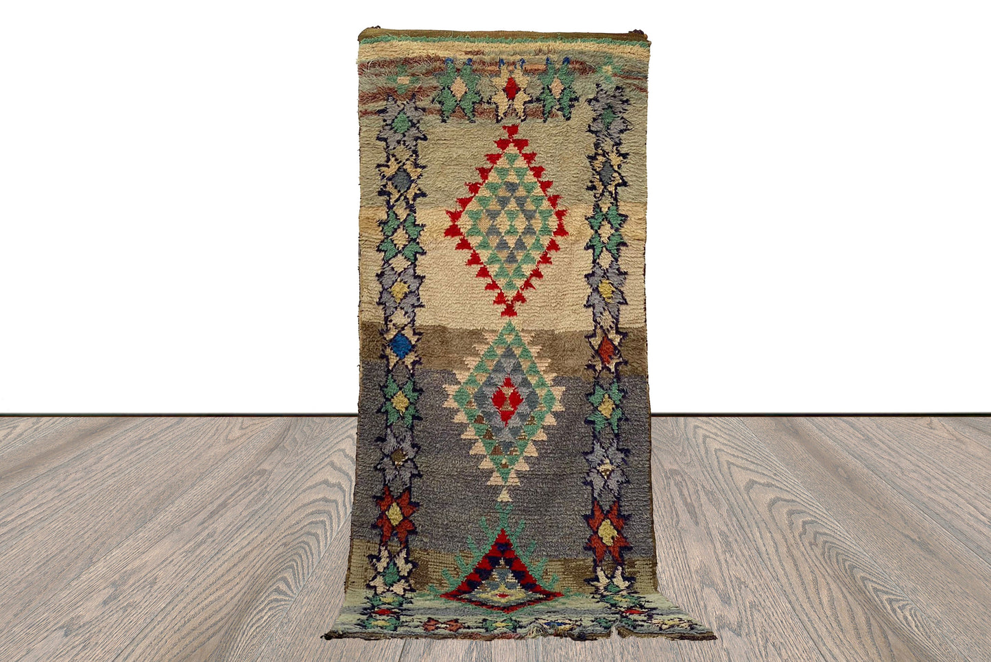 Moroccan colorful large Rugs, 3x10 Berber Vintage runner Rug.