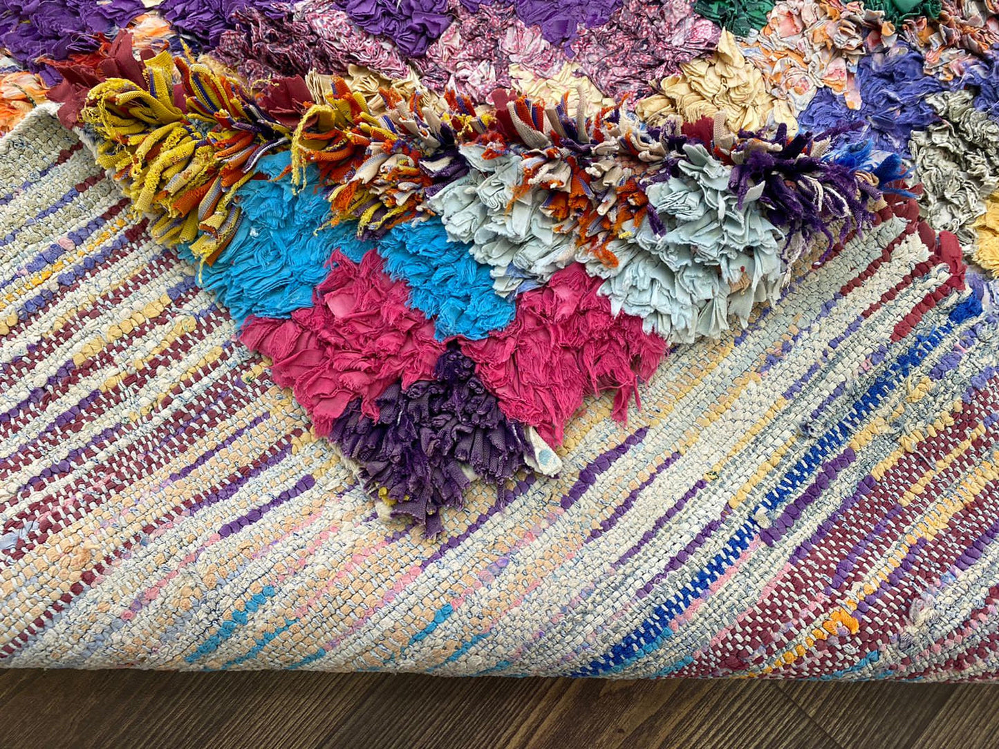 5x3 Checkered Boucherouite Colorful Rug Runner.