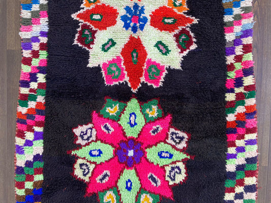 Tapis de couloir marocain décoratif coloré 3x7.