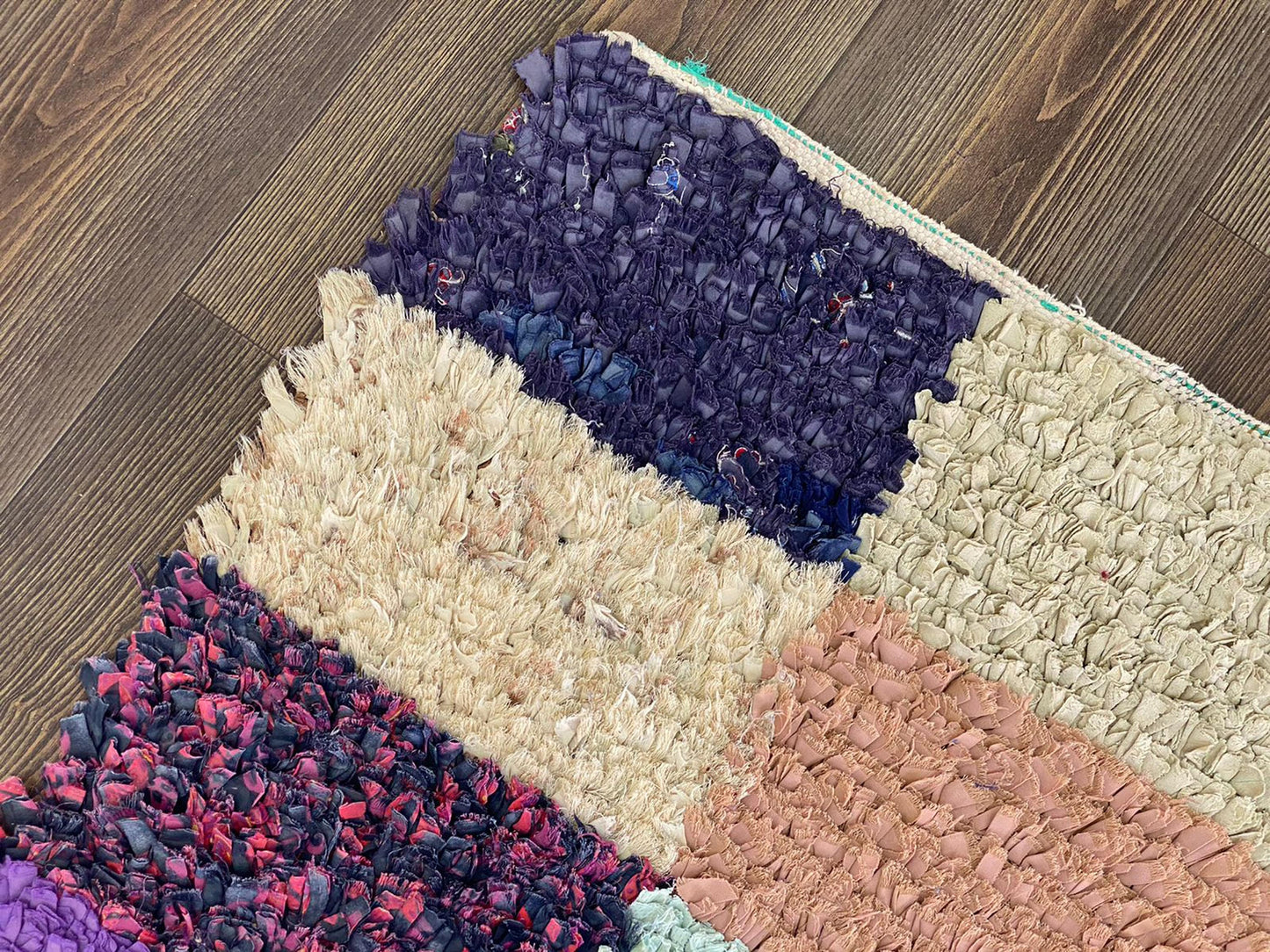 Tapis de couloir marocain vintage Boucherouite 7x3.