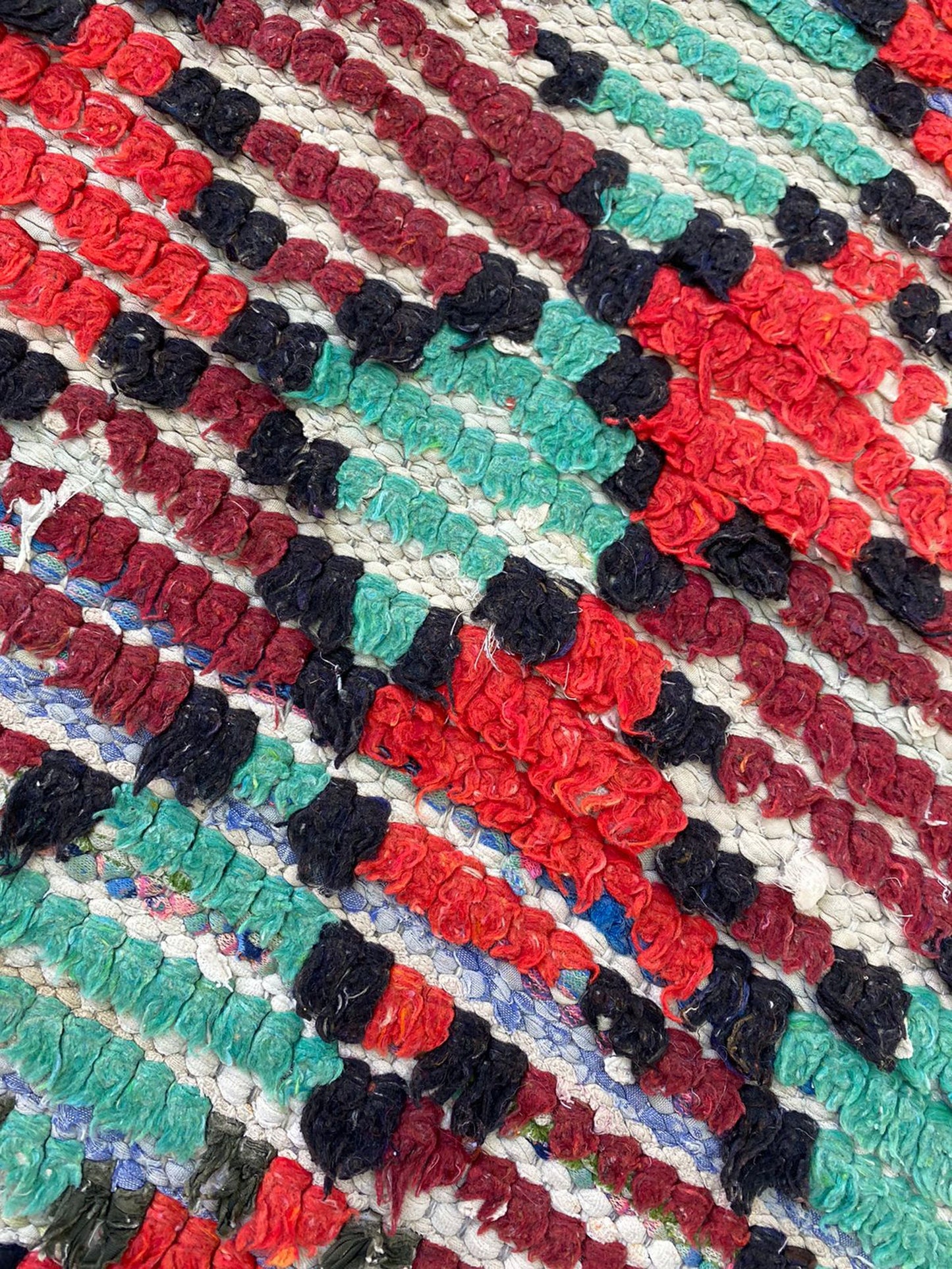 2x7 Colorful Diamond Vintage Rug Runner.