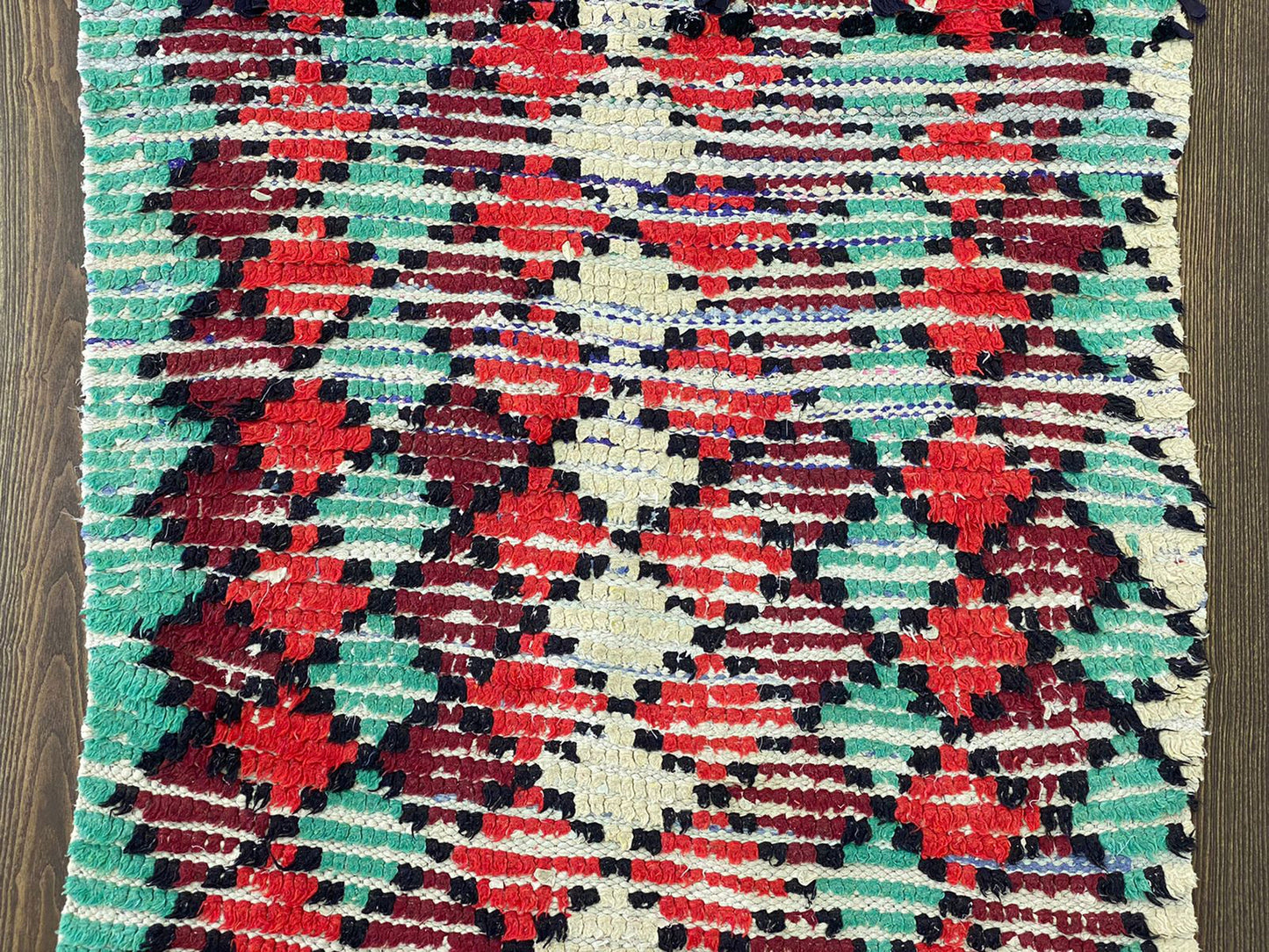 2x7 Colorful Diamond Vintage Rug Runner.