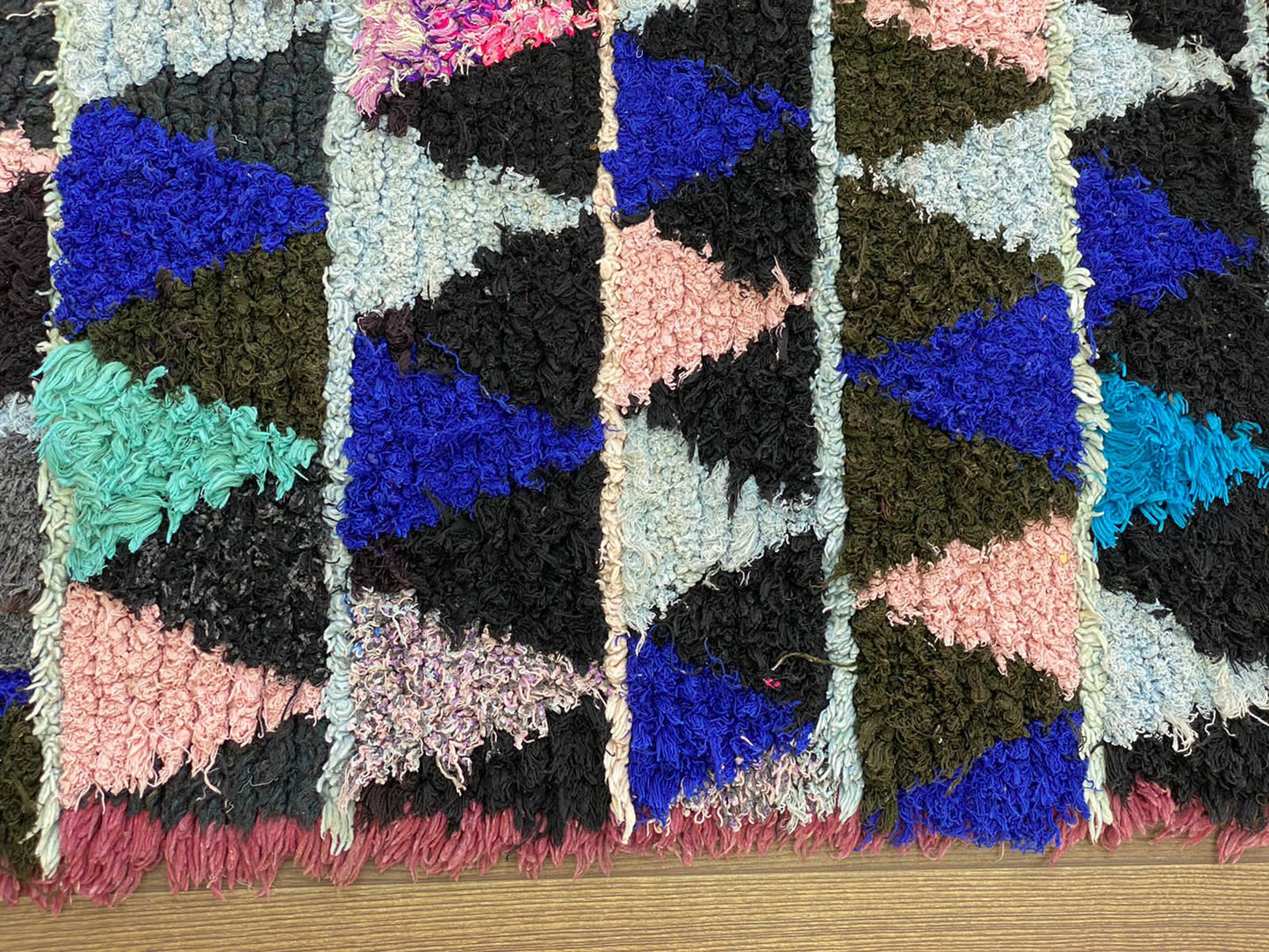 3x4 Moroccan colorful diamond Rug, Berber vintage small narrow runner Rug.