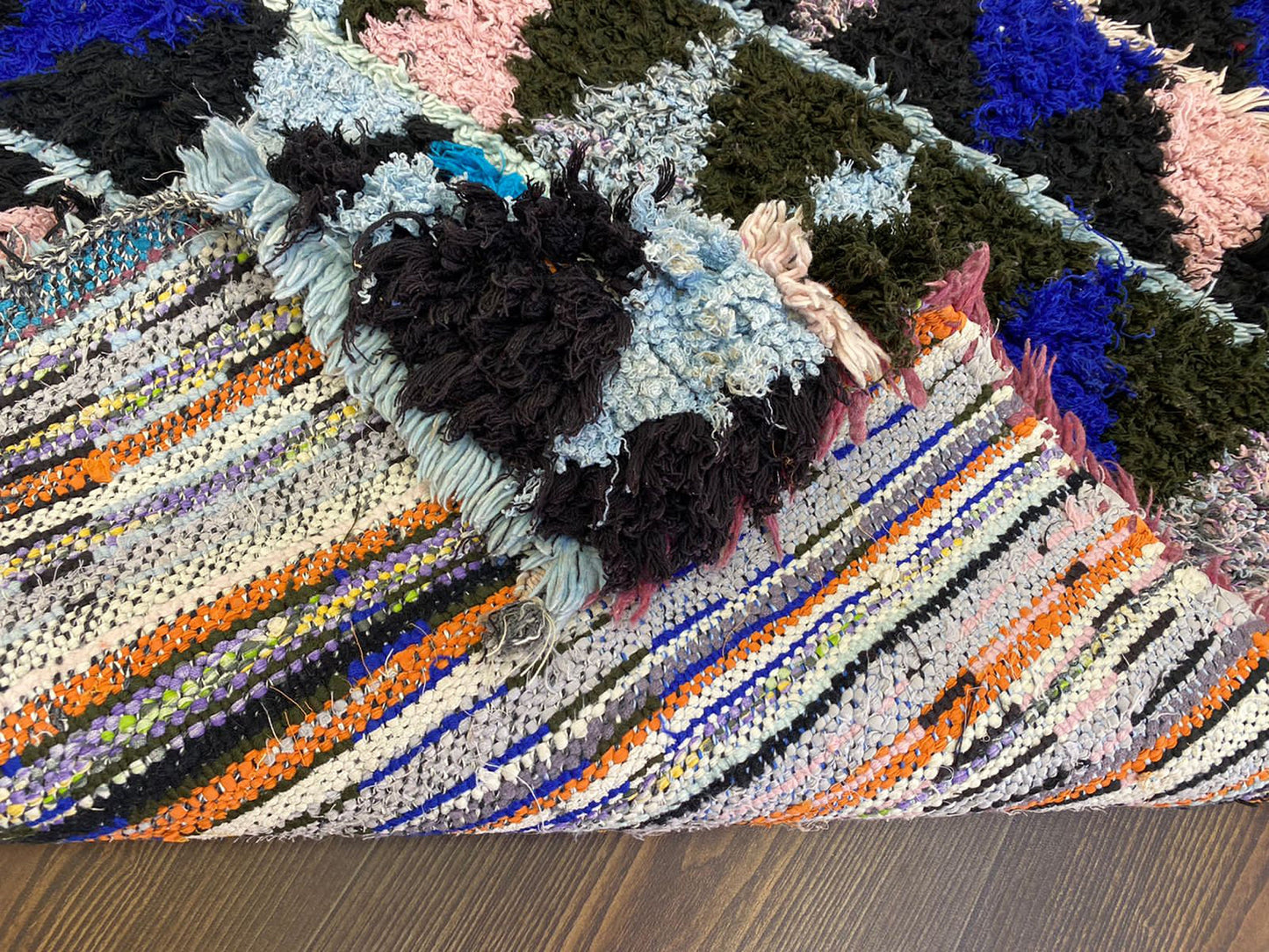 3x4 Moroccan colorful diamond Rug, Berber vintage small narrow runner Rug.